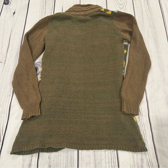 BKE Buckle Sweater Womens Large Brown Mustard Button Up Cardigan Bohemian Knit - Picture 5 of 5